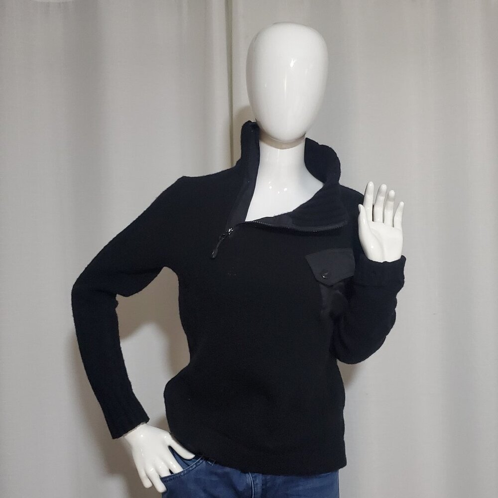 Polo Rare Ralph Lauren RLX Black Label Quarter Zip Lambs Wool Pullover Sweater